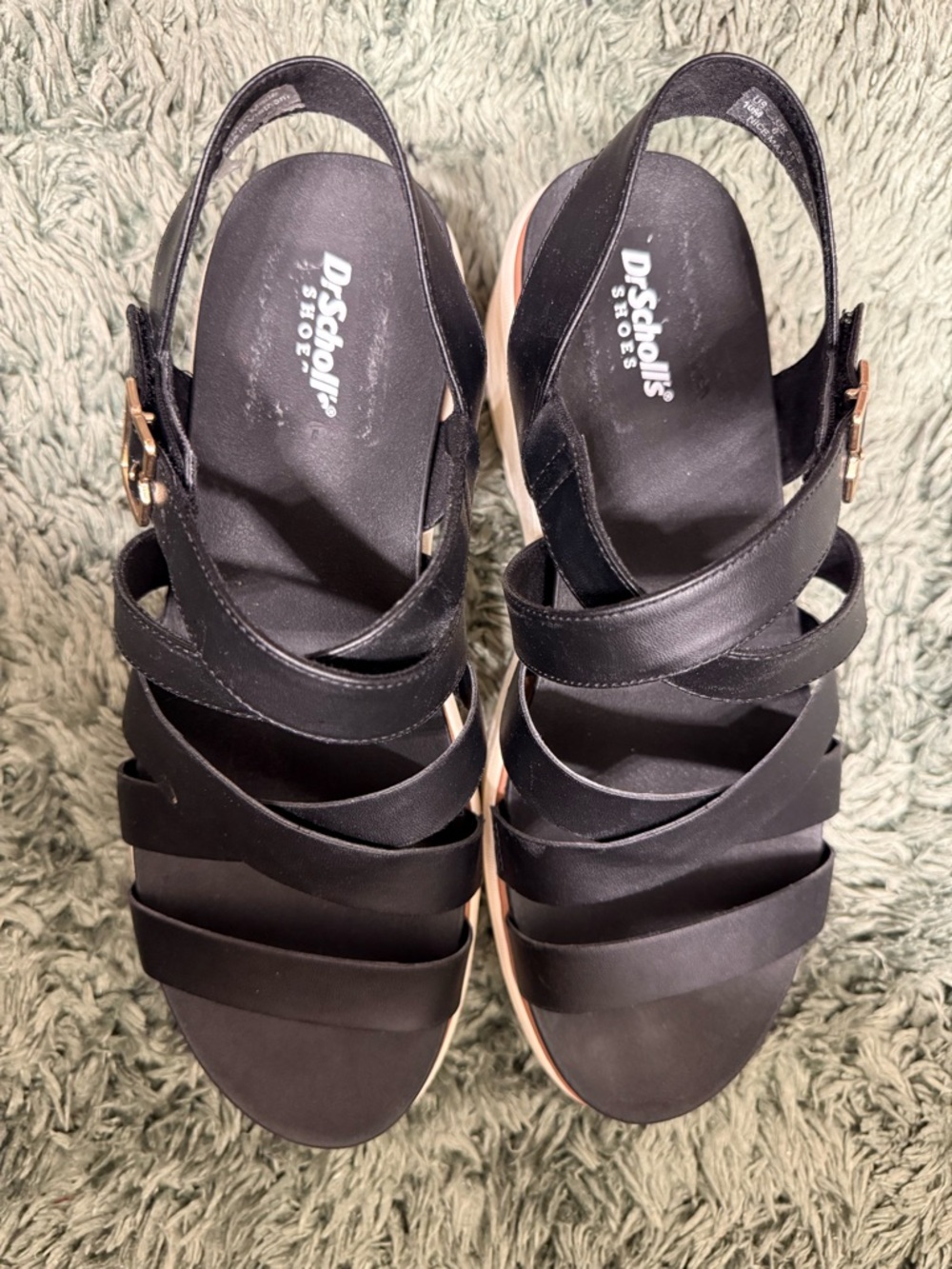 Dr. Scholl's Black Multi-Strap Slingback Sandals